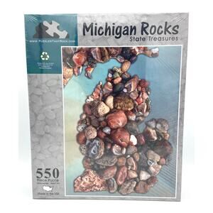 Michigan Rocks State Treasures 550 Piece Puzzle [649241921547] Made in the USA
